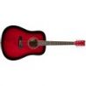 Sx Sd104 Guitarra Acústica Roja Acabado Brillo